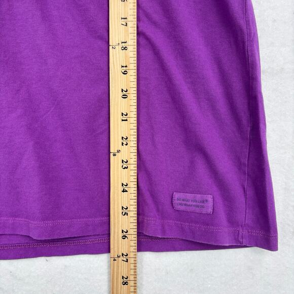 Life is Good T-Shirt Womens Size L Purple Long Sleeve No Place Like Roam FLAW - Picture 8 of 9